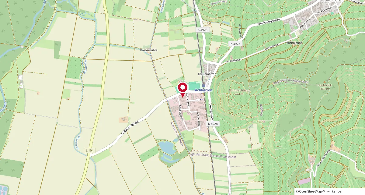 Karte: Auf der Haid 2, 79235 Vogtsburg-Achkarren, Gewerbegebiet Kleinhartäcker